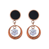 Black Drop Earring with Engraved Numerals